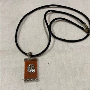 925 silver red jade black corn necklace